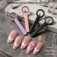 NEW High-Magnetic & Powerful Metallic-Textured Compact & Portable Cat-Eye Magnet For Cat-Eye Nail Halo Style Creation Nail Tool