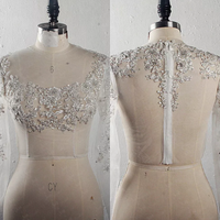 Customized Short Tulle Bolero Long Sleeves Crystal Wedding Jacket Wedding Dresses Gorgeous Bridal Wedding Accessories