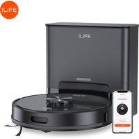 Aspirateur robot ILIFE T20s Ultra avec station d'auto-vidage, aspiration de 10000 Pa, batterie de 4600 mAh, autonomie maximale de 300 minutes