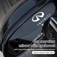 For Infiniti 2pcs Car Rearview Mirror Rain Eyebrow Sun Visor Shade Cover Rainy Shield Guard G35 G37 JX35 Q50L M25 EX35 EX25 EX37