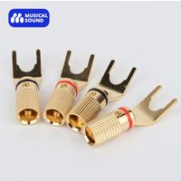 Musical Sound Y Type Banana Plugs Connectors 24K Gold Plated Hi-fi Banana Audio Speaker Connector For Audio/Video Receiver, Amp