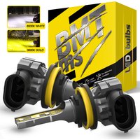 BMTxms 2PCS Canbus H11 H8 LED Fog Light Bulbs H27 880 881 9006 HB4 HB3 9145 H10 H16 LED CSP DRL Car Lamp White Yellow E2 12000LM