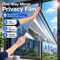 One Way Mirror Window Film Self Adhesive Privacy Heat Control UV Block Sun Block for Home Office Glass Door