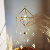 Rainbow Star Moon Wind Chimes, Sun Catcher Outdoor Window Home Decoration Garden Car Pendant