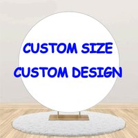 Personalized Custom Round Backdrop Cover Elastic Fabric for Birthday Party Photography Background&Wedding Decor Baby Shower