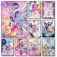 Cartoon My L-Little P-Pony Pink Poster Waterproof Wall Art Sticker For Bar Living Room Vintage Decor High Quality Print Gift