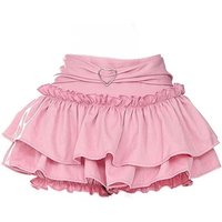Sweet Kawaii Lolita Mini Skirt Black Pink Skirt Women Ruffle Pleated Skirt Cute Japanese Y2k Clothes Safety Shorts Miniskirt New