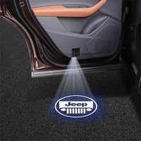 1/2PCS LED Car Emblem Door Welcome Light Wireless Projector Lamp For JEEP Grand Cherokee Renegade Wrangler Compass Accessories