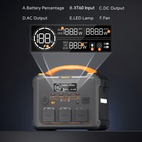Tragbare Necespow 2000W Powerstation 3000W Spitzenleistung, 1102,5Wh LiMnFePO₄ Akku MPPT Solar-Generator, für Heim-Backup, Outdoor-Camping, mobile Stromversorgung
