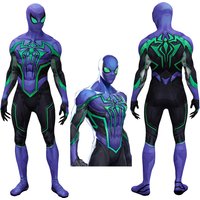 PS5 GAME Rivals Green Spider Cosplay Superhero 3D Printed Spandex Bodysuit Costume Spider Outfits Halloween Costume for Adult