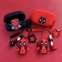 Marvel Deadpool Earphone Case Cover For Sony WF-1000XM4/WF-1000XM5 Silicone Wireless Earbuds Protective Shell With Keychain