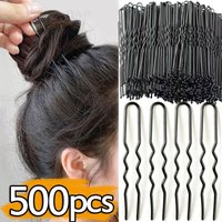 Black Hair Clips U-Shaped Bobby Pin Women Invisible Wavy Hairpin Hairstyle Styling Metal Hair Grips Barrette Hair Accessories