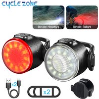 Bike Front Rear Light Set 6 Lighting Modes Bike Bright Headlight USB Charging Warning Taillights Set for Night Riding Safety