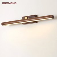 Nordic Wood LED Wall Lamp Mirror Light Rotatable Sconces Indoor Bathroom Bedroom Vanity Mirror Home Decoration Illumination