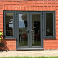 Customized House Aluminum Glass Door Home Courtyard Casement Door Aluminum Swing Double Glazed Simple Design Entry Doors