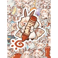 40pcs moth sticker cartoon doodle decorated laptop suitcase skateboard guitar DIY waterproof sticker