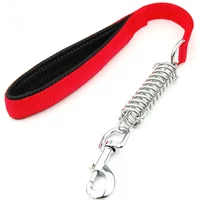 Dog Leash Spring Short Dogs Leash PU Leather Leashes for Large Dogs Walking Nylon Rope Durable Dog Leashes Chew Proof Pet Chain