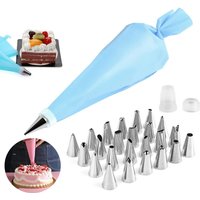 14/29 Pcs Cream Nozzles Set Kitchen Bakery Cake Icing Piping Cream Cake Decorating Tools Accessories Reusable Pastry Bags