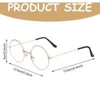 Old Man Costume Glasses Santa Glasses Gold Round Glasses Clear Lens Glasses for