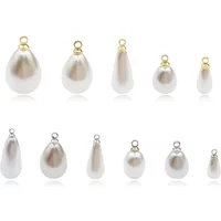 20PCS Copper Alloy Teardrop Imitation Pearl Pendant Charm For Jewelry Making DIY Dangle Earrings Bracelet Accessories Wholesale