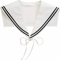 Striped Sailor Fake Collars Scarf Laced Cotton Top Fake Collar Necklaces Black White Detachable False Tie Neckwear