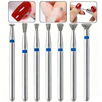 1/7Pcs Diamond Nail Drill Bit Set, effectively polish excess glue on both sides of nail cuticles and trim burrs on rear edges