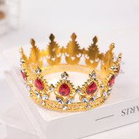 1Pcs Bridal Tiara Rhinestone Alloy Crown Bride Princess Crown Wedding Dress Accessories Crown Hair Accessory Cake Decoration Crown