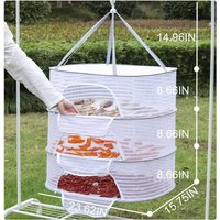 Herb Drying Rack 3 Layer Hanging Mesh Net for Plants Hanging Drying Fish Net Foldable Hanging Mesh Dryer for Buds, Fruits