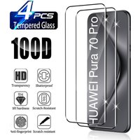 Tempered Glass For Huawei Pura 70/70 Pro/70 Pro+/70 Ultra 5G 2/4pcs HD Curved Four Sides Glue Screen Protector