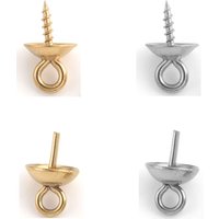 20pcs Stainless Steel Screw Eye Pin Bail Pegs Half Drilled Beads Charms Connectors for Jewelry Making