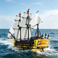 2026 In Stock MOC Pirate Ship Endeavour Building Blocks Model Creative Desk Decor Adult Stress Relief Toy