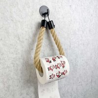 1 no punching self-adhesive hemp rope tissue holder, toilet roll paper holder, towel holder, bathroom storage rack