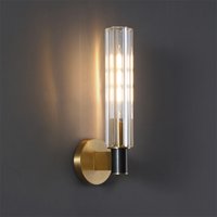 Clear Crystal LED Wall Sconces Brass For Parlor Dining Bedroom Wall Lights E14 Bulb Modern Lamp Indoor Deco