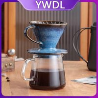 YWDL Ceramic Coffee Filter Cup Reusable Filters Coffee Maker V Style Funnel Dripper Filter Cup Coffee Accessories