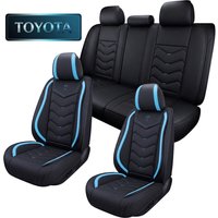 Schonbezüge Auto Set, für Toyota Hybrid Yaris, C-HR, RAV4, Corolla, Urban, Cruiser, Prius, Camry, Autositzbezug Kunstleder Robust Wasserdicht, Verschleißfest, Atmungsaktive Sitzschoner, Full Set