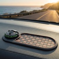 2 in 1 Car Dashboard Anti-Slip Mat with 360° Rotation Phone Holder Non-Slip Adhesive Car Phone Mount