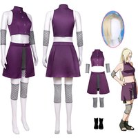 Anime Yamanaka Ino Cosplay Costume Sexy Top Purple Skirt Waist Bag Wig Outfit Daily Wear Gift