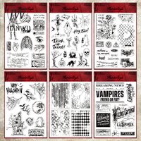 JIANWU Vintage Dark Ghost Halloween Landscape Material Collage Transparent Silicone Stamp Creative DIY Junk Journal Stationery