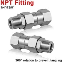 3/8′′&1/4′′ NPT High Pressure Washer Swivel Joint 4500 PSI 360 Degree Rotation Connector Anti-Tangle Hose Fittings for Car Wash