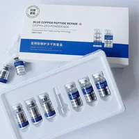 Blue Copper Peptide Repair Lyophilized Powder Box Freeze-dried Firming Essence Anti Aging Shrinks Pores Face Serum Skin Care Set