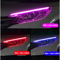 2Pcs 30cm 60cm Rhyming Sequential LED Strip Turn Signal Indicator Car DRL Daytime Running Lamp Headlight Waterproof Accessories