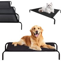 Dog Bed Elevated, Raised Dog Bed with No-Slip Rubber Feet, Calming Dog Bed with Washable and Breathable Solid Mesh, Outdoor Dog Sofa Bed for Travel and Garden - Large, 114L x 76W x 15H cm