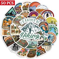 Outdoor Hiking Stickers Camping Forest Beautiful Scenery Decals DIY Skateboard Laptop Luggage Cup Motorcycle Phone Waterproof