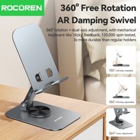 Rocoren Desk Mobile Phone Holder 360° Rotatable Tablet Stand Foldable Metal Holder Support For iPhone Samsung Xiaomi iPad Holder