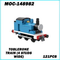 MOC-148982 Mini Train Series Blue Thomas (4 studs wide) Collectible Education Model Brick Puzzle Toy Birthday Gifts 121PCS