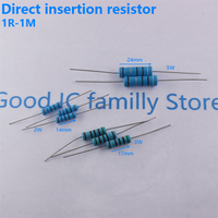 20/10pcs Direct insertion resistor 2W 3W 5W 1r 1.2R 1.5R 1.8R 2R 2.2R 2.4R 2.7R 3R 10K 11K 12K 15K 1k 2k 100k 220k 330k 470k 1M