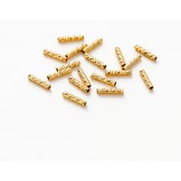 100pcs 7MM 10MM 14K 18K Gold Plated Brass Straight Tube for Bracelet Making StripeTubes Jewelry Supplies Diy Accessories