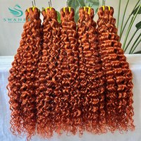 #350 Bundles Human Hair Orange Deep Curly Bundles Ginger Human Hair Bundles Vietnamese Remy Hair Extensions Double Weft