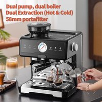 Double Pump Dual Boiler System Barista Pro Edition,20-Bar Espresso Machine,Cold & Hot Dual Extraction,58mm Portafilter Basket,