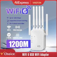 WiFi Range Extender 300Mbps 6 Antennas Wireless Signal Booster Repeater Amplifier Long Coverage for Home Office Easy Setup Plug